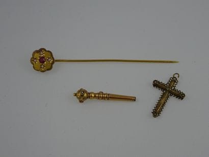 Petit lot d'or jaune (750) comprenant: 

-...