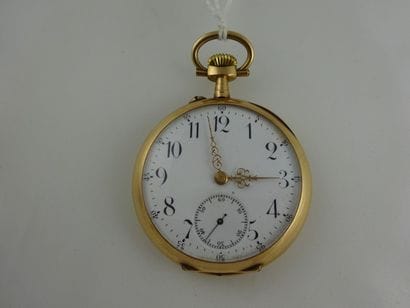 Montre gousset en or jaune (750), cadran...
