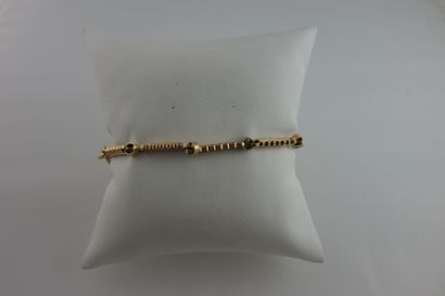 Bracelet en or jaune (750) à maillons rectangulaires...