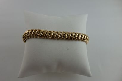 Bracelet souple en or jaune (750) à maille...