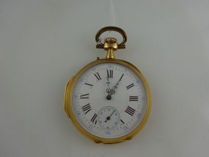 Montre de gousset en or jaune (750).

Bélière...