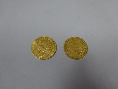 FRANCE

Lot de deux pièces de 20 francs en...