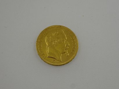 FRANCE 

Une pièce de 20 francs en or jaune,...