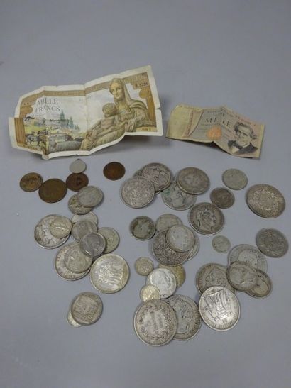 Lot comprenant divers pièces en argent (min...