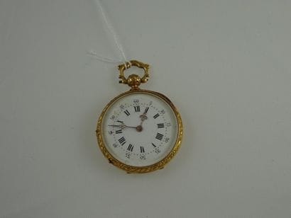Montre de col en or jaune (750). 

Cache...