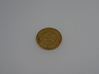 FRANCE

Une pièce de 20 francs en or jaune,...