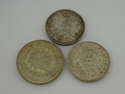 FRANCE

Lot de trois pièces en argent comprenant...