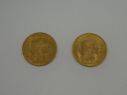 FRANCE

Lot de deux pièces de 10 francs en...