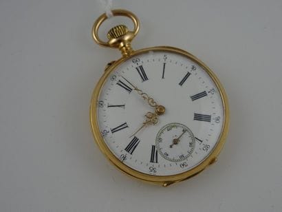 Montre de gousset en or jaune (750). 

Cache...