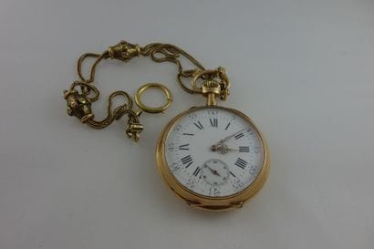 Montre de gousset en or jaune (750). 

Cache...