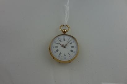 Montre de col en or jaune (750). 

Cache...