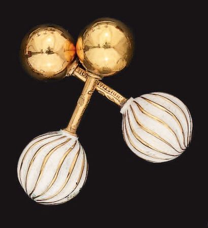 CHRISTIAN DIOR Paire de boutons de manchettes...
