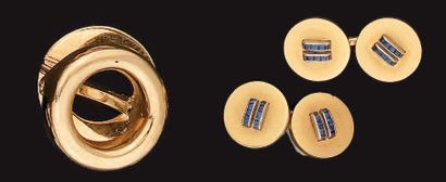 CARTIER Paire de boutons de manchettes en...