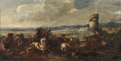 Attribuée à COURTOIS dit LE BOURGUIGNON (1621-1676)
Choc...