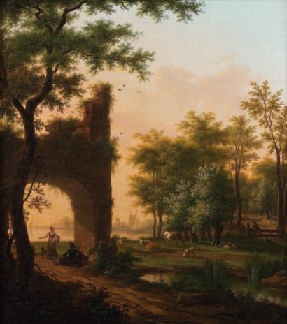 Frans SWAGERS (Utrecht 1756-Paris 1836)
Paysage...