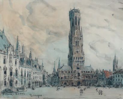 Frank BOGGS (1900-1951)
Vue de Brugges. Aquarelle,...
