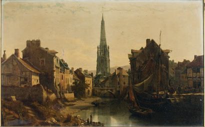 Adolphe MAUGENDRE (1809-1895)
Vue de Morlaix,...