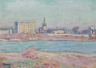 Paul MADELINE (1863-1920)
Le Rhône à Tarascon....