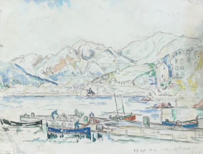 Paul SIGNAC (1863-1935)
Bord de mer. Aquarelle...