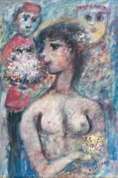 Edouard GOERG (1893-1969)
Nu au bouquet,...