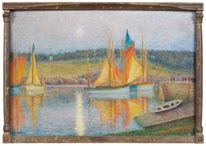 Gabriel DENEUX (1856-?)
Lever de lune à Concarneau....