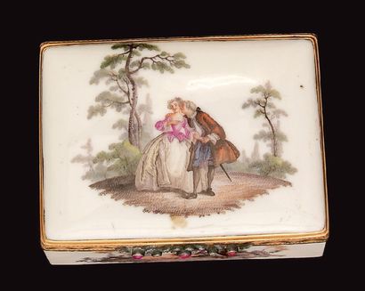 Allemagne (Meissen) Boite rectangulaire décor...