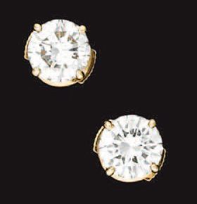 Paire de boutons d'oreille en or jaune, chacun...