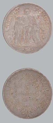 CONSULAT (1799-1804). 5 francs. Paris. An...