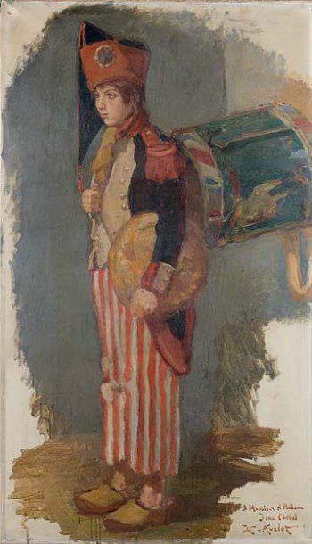 J.C AVELOT ?
Jeune tambour.Huile sur toile,...