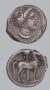CARTHAGE (410-310 av. J.C.) Tétradrachme....