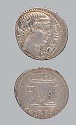 SCRIBONIA (62 av. J.C.)
Denier. Tête de B....