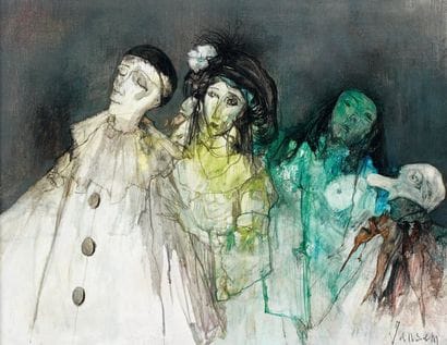Jean JANSEM (né en 1920)
Pierrot et sa suite,...