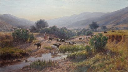 Antoine GADAN (1854-1934)
Jeunes chevriers...