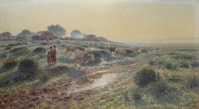 Antoine GADAN (1854-1934)
Troupeau au crépuscule...