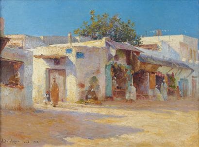 Alexis DELAHOGUE (1867-1953)
Marché à Tunis,...