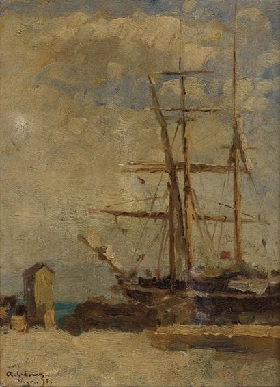 Albert LEBOURG (1849-1928)
Voilier à quai,...