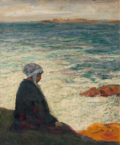 Victor CHARRETON (1864-1936)
Bretonne assise...