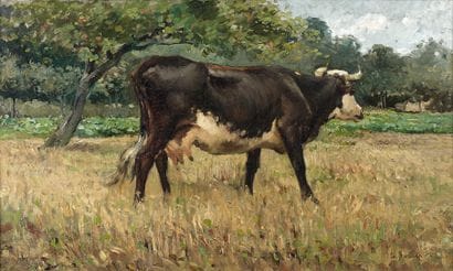 Léon BARILLOT (1844-1929)
Vache dans un pré,...