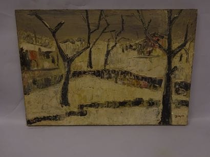 Ecole du XXème siècle 

Paysage d'hiver.

Huile...