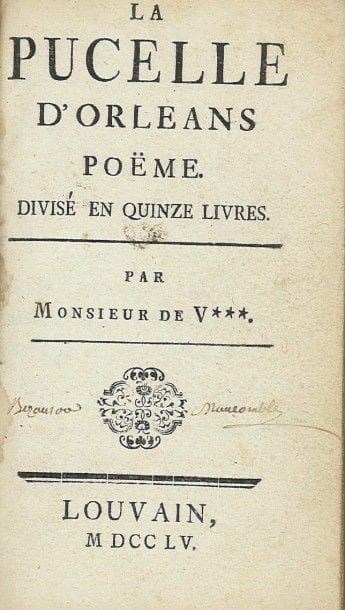 VOLTAIRE.


La Pucelle d’Orléans. Louvain,...
