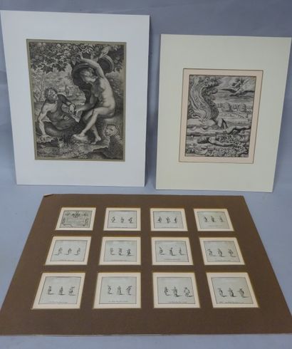 Lot d'estampes du XVIIème au XIXème siècle,...