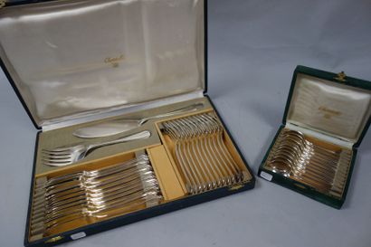 CHRISTOFLE
Partie de ménagère en métal argenté,...