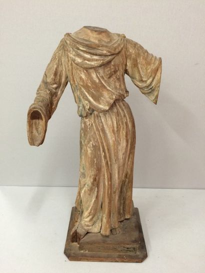 Ange drapé, acéphale.

Sculpture en bois...