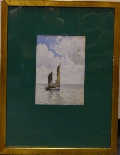 Edoardo Federico DE MARTINO (1838-1912)
Voilier.

Aquarelle...