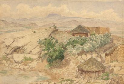 Henry de MONFREID (1879-1974) 
Village africain.

Aquarelle...