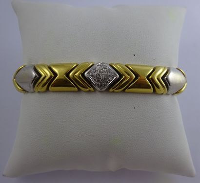 Bracelet en ors jaune et gris (750) à maillons...