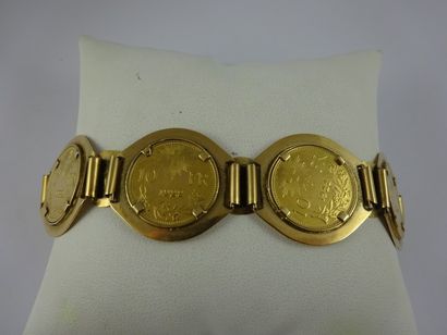 Monnaies d'or suisses
Bracelet en or jaune...