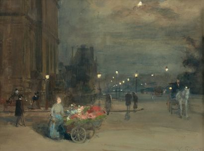 Victor GILBERT (1847-1935)
Marchande de fleurs...