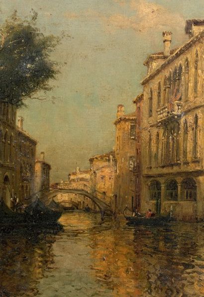 MARC ALDINE (1875-1957)
Gondole sur un canal...