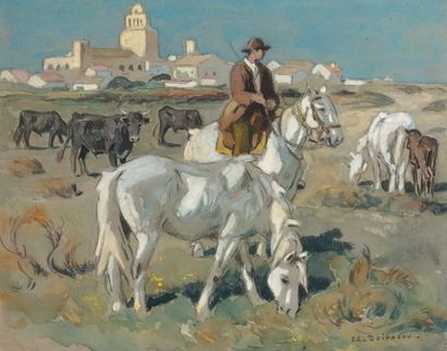Edouard DOIGNEAU (1865-1954)
Gardians en...